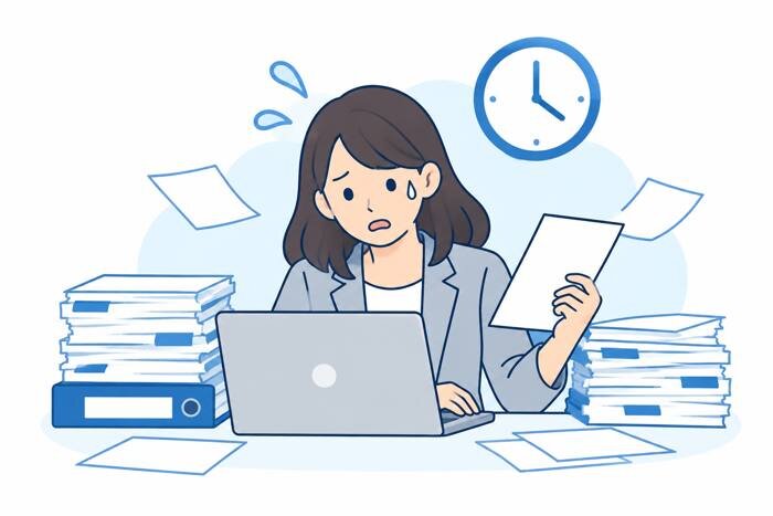 日々の情シス運用業務に追われる様子