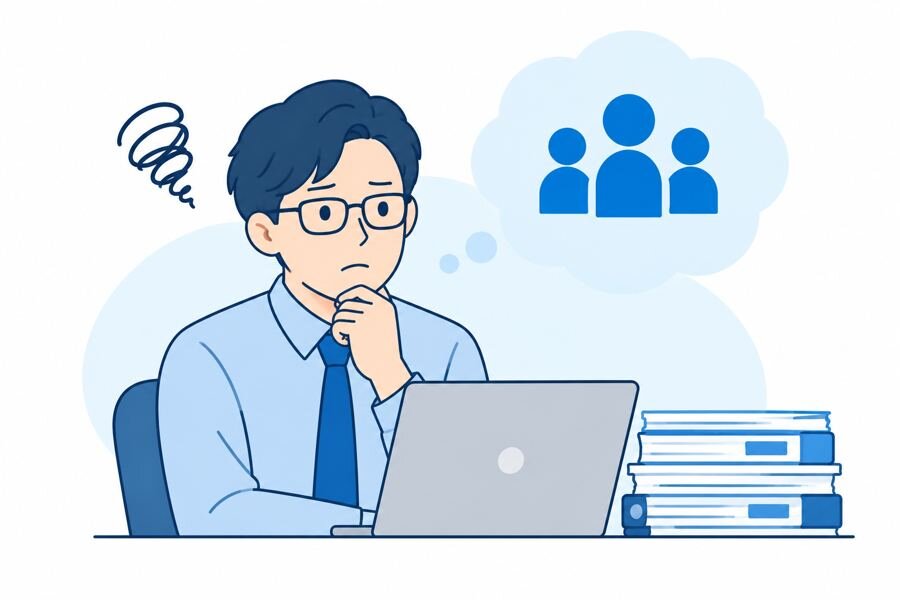 情シス業務の属人化に悩む様子